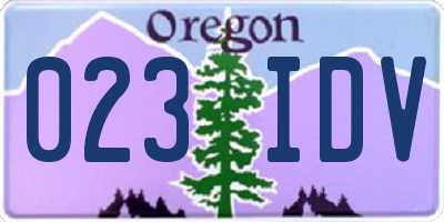 OR license plate 023IDV