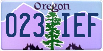 OR license plate 023IEF