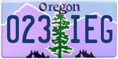 OR license plate 023IEG