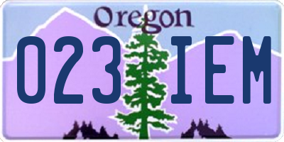 OR license plate 023IEM