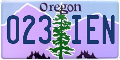 OR license plate 023IEN