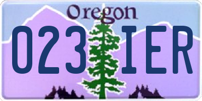 OR license plate 023IER