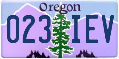 OR license plate 023IEV
