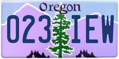 OR license plate 023IEW