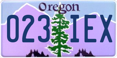 OR license plate 023IEX