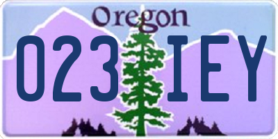 OR license plate 023IEY