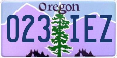 OR license plate 023IEZ