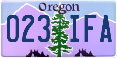 OR license plate 023IFA