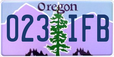 OR license plate 023IFB
