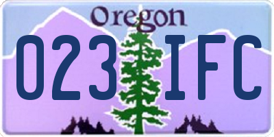 OR license plate 023IFC