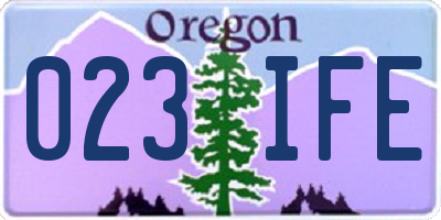 OR license plate 023IFE