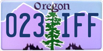 OR license plate 023IFF