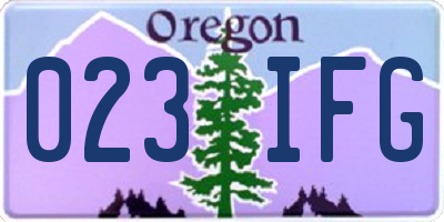 OR license plate 023IFG