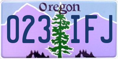 OR license plate 023IFJ
