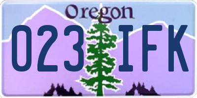 OR license plate 023IFK