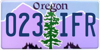 OR license plate 023IFR