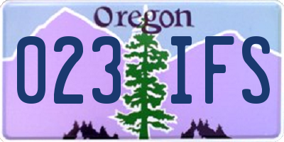 OR license plate 023IFS