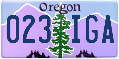 OR license plate 023IGA