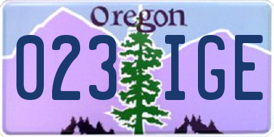 OR license plate 023IGE