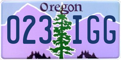 OR license plate 023IGG