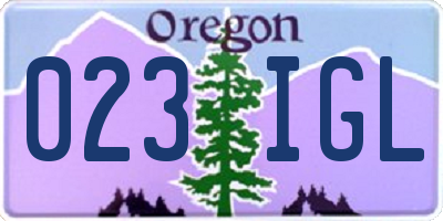OR license plate 023IGL