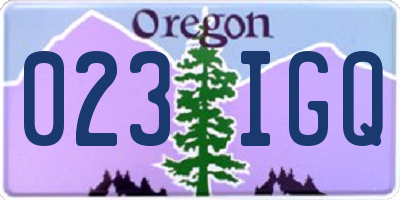 OR license plate 023IGQ