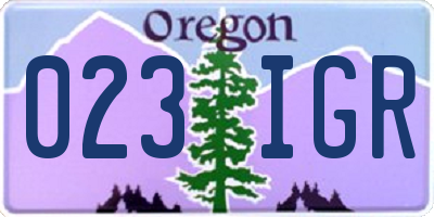 OR license plate 023IGR