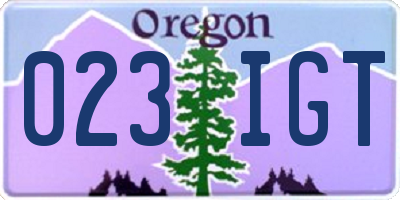 OR license plate 023IGT