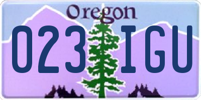OR license plate 023IGU