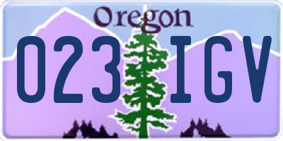 OR license plate 023IGV