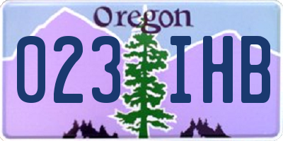 OR license plate 023IHB