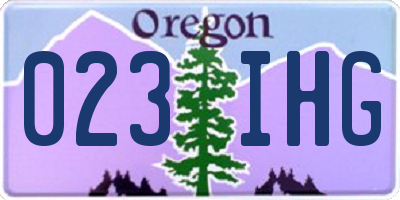 OR license plate 023IHG