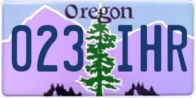 OR license plate 023IHR