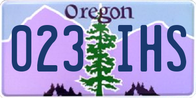 OR license plate 023IHS