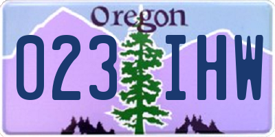 OR license plate 023IHW