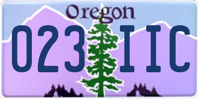 OR license plate 023IIC