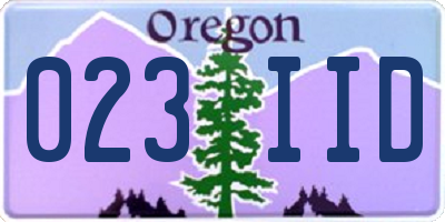 OR license plate 023IID