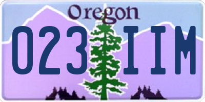 OR license plate 023IIM