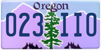 OR license plate 023IIO