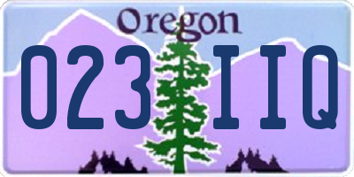 OR license plate 023IIQ