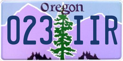 OR license plate 023IIR