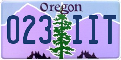 OR license plate 023IIT