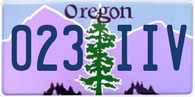 OR license plate 023IIV