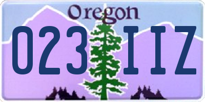 OR license plate 023IIZ