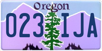 OR license plate 023IJA
