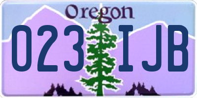 OR license plate 023IJB