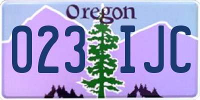 OR license plate 023IJC