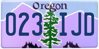 OR license plate 023IJD