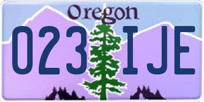 OR license plate 023IJE