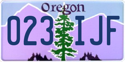 OR license plate 023IJF